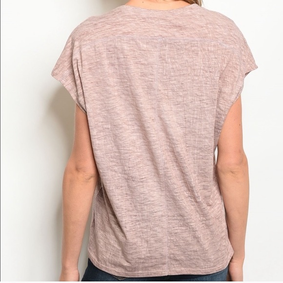 Short Sleeve, Mauve Mineral Wash Tee - Picture 6 of 9